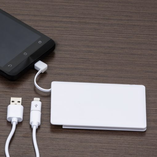 Power Bank Plástico Formato Cartão com indicador Led 2