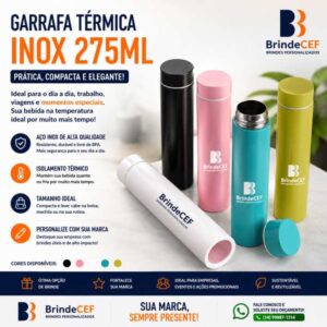 Garrafa Térmica Inox 275ml Personalizada