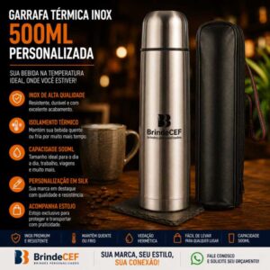 Garrafa Térmica Inox 500ml Pesonalizada
