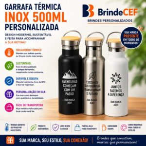 Garrafa Térmica Personalizada Inox 500ml