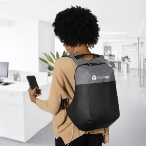 Mochila de Poliéster Anti-Furto USB com Segredo Personalizada