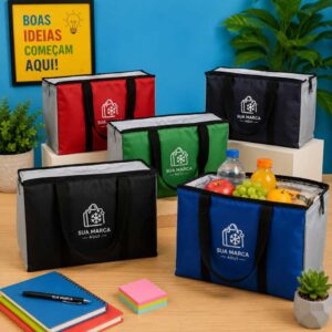 Sacola Poliéster 25L com Bolso Térmico Personalizada