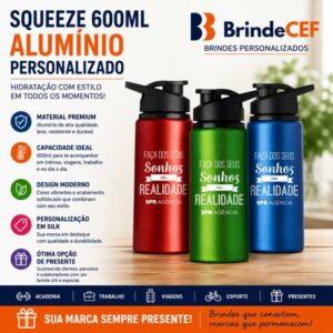 Squeeze 600ml Alumínio Personalizado