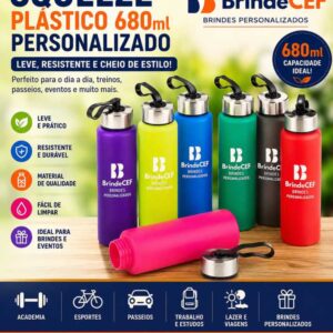 Squeeze Plastico 680ml Personalizados