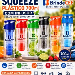Squeeze Plástico 700ml Infusor Personalizado