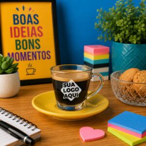 Xicara de Vidro Personalizada Madrid 70ml
